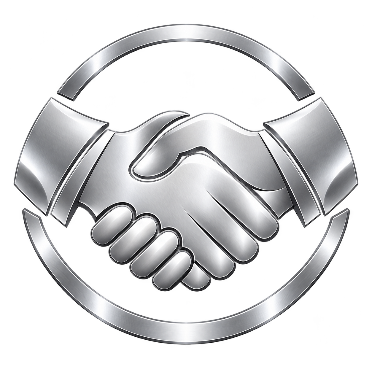 Two hands shaking, the AlHamd emblem